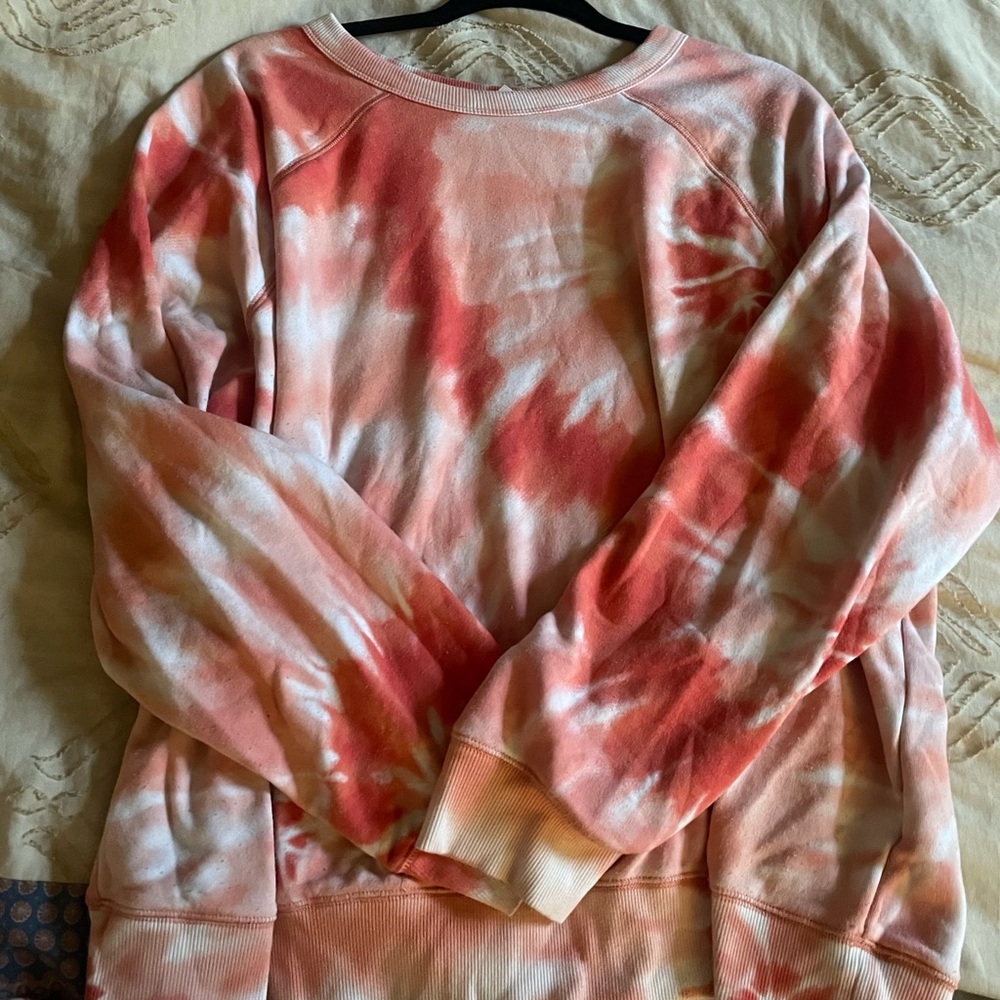 Tie Dye Orange Pullover Sweatshirt